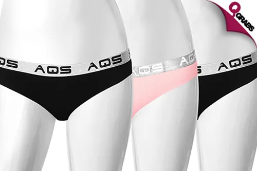 For QR79 Keep it Comfy with Packs of Three AQS Women's Underwear  - Choose from Ten Packs of Different Colors! (QR164 Value)